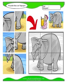 okul öncesi çocuklar için Puzzle çalışma sayfaları